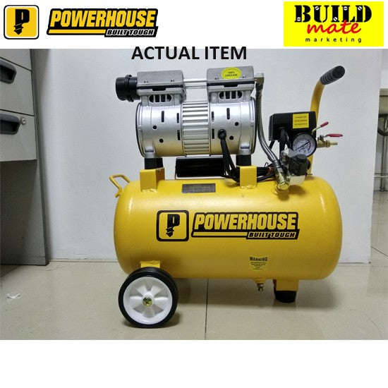 POWERHOUSE Air Compressor 24L 1/2HP Oil & Noise LESS •BUILDMATE• PHPT