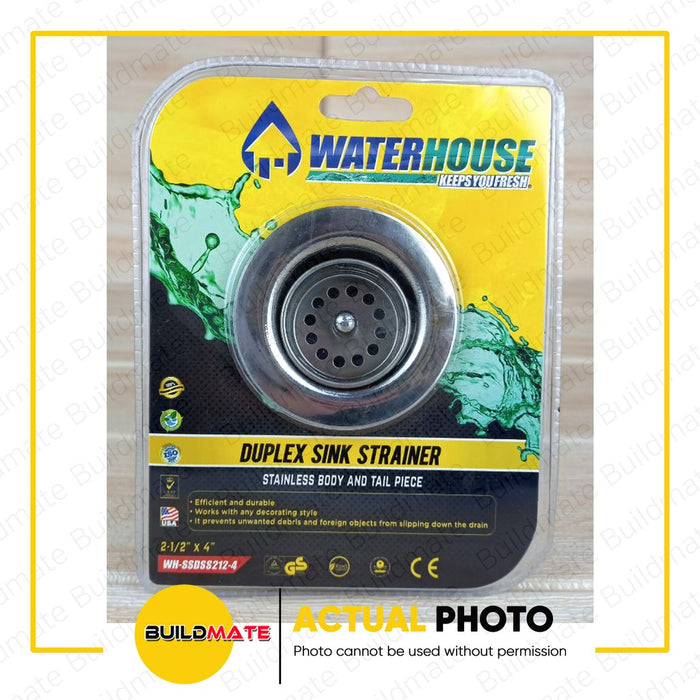WATERHOUSE by POWERHOUSE Stainless Sink Duplex Strainer with Tailpiece 4" Polished Surface PHWH