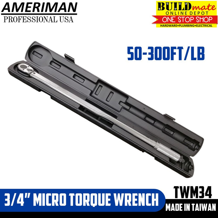 Ameriman 3/4" Drive Micro Torque Wrench with Case TWM34