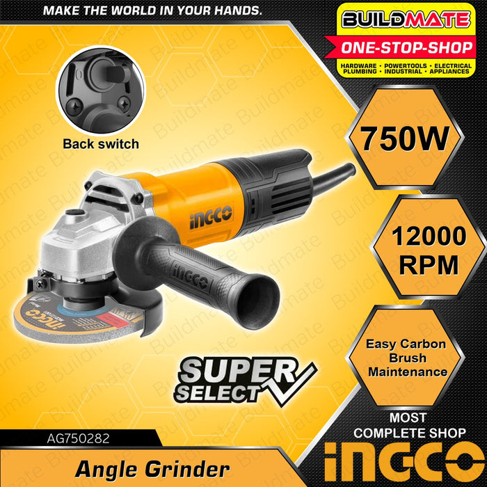 [COMBO] INGCO Angle Grinder 750W AG750282 + Circular Saw 1400W 7" CS185382 SUPER SELECT + FREE INGCO GOGGLES & PAINT BRUSH •BUILDMATE• IPT