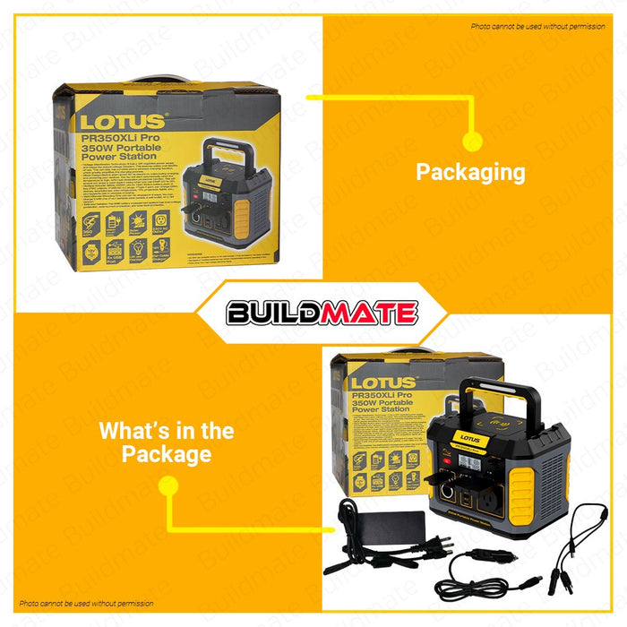 LOTUS 350W | 400W Li-Ion Cordless Rechargeable Portable Power Station Generator Supply [SOLD PER SET] PR400X / PR350XLI  •BUILDMATE•