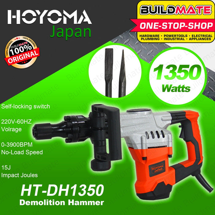 HOYOMA JAPAN Demolition Jack Hammer with Carrying Case 1350W HT-DH1350 •BUILDMATE• HPT