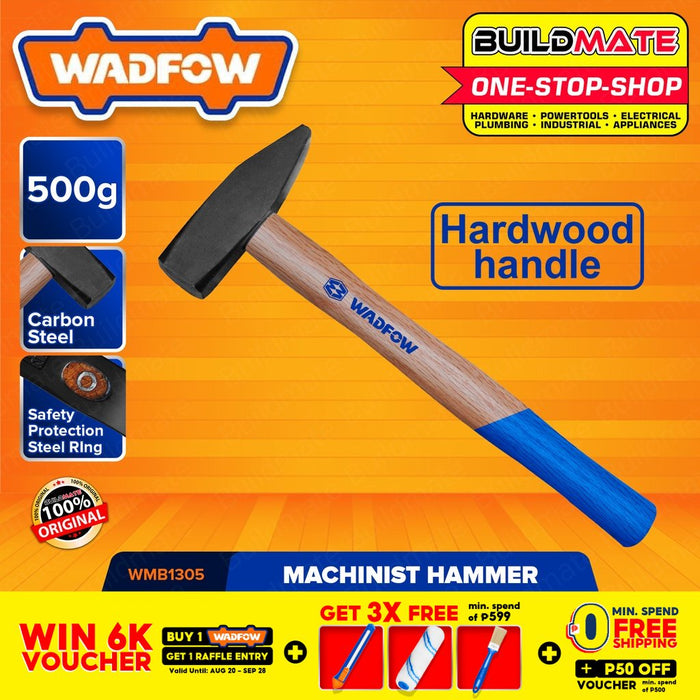 WADFOW Machinist Hammer 500g Hardwood Handle Drop-forged Hammerhead WMB1305 •BUILDMATE• WHT
