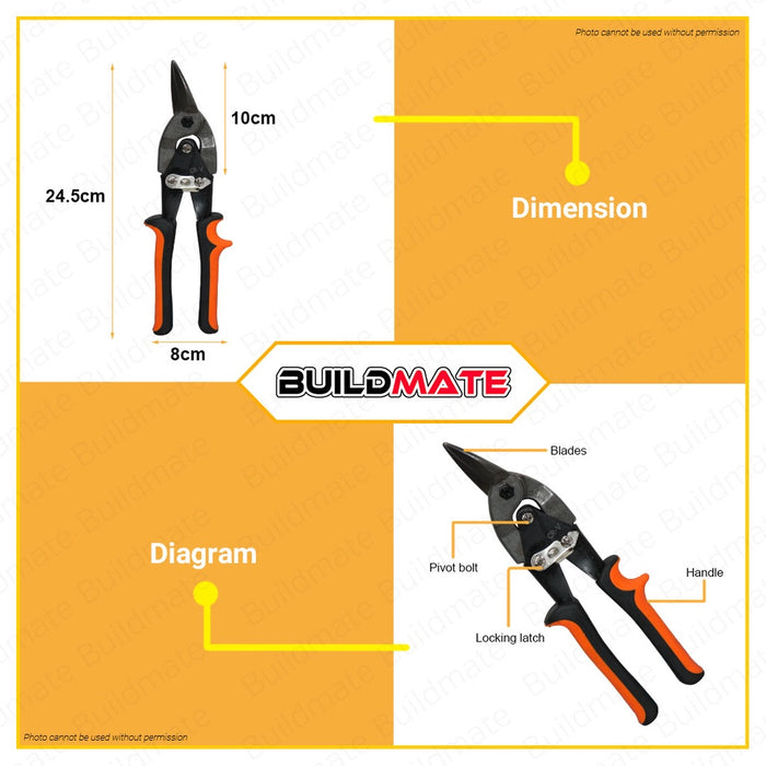 PROMAN GERMANY Aviation Snip 10 Inches 10" STRAIGHT RIGHT LEFT SOLD PER PIECE •BUILDMATE•