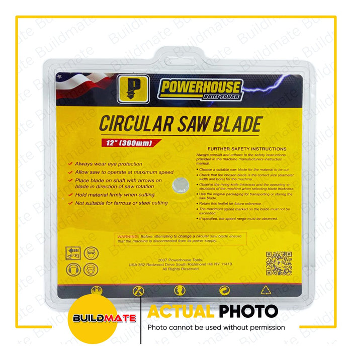 BUILDMATE Powerhouse 12" Circular Saw Blade CARBIDE Tip for Wood 12"X 30T | 12"X40T -PHPTA