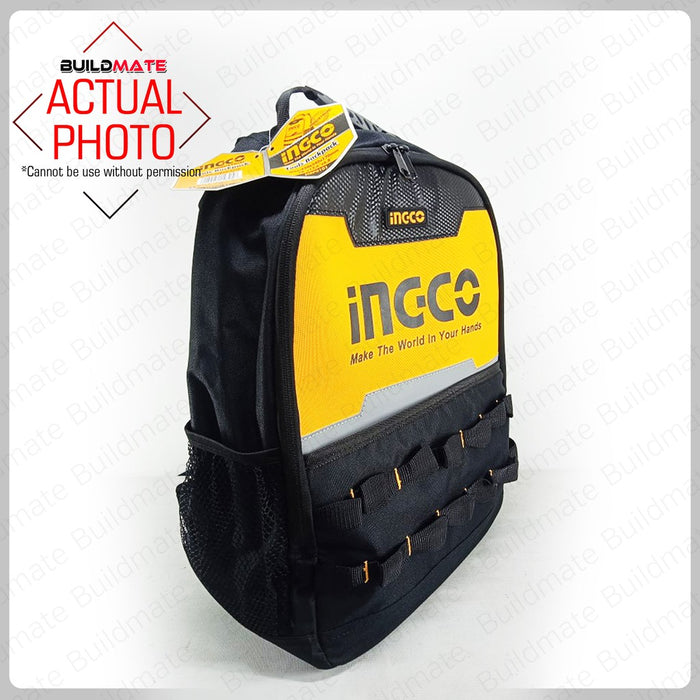 BUILDMATE Ingco Tools Backpack Heavy Duty Electrician Tool Kit Storage Organizer Carrier Bag Technician Rucksack Back Pack - IHT