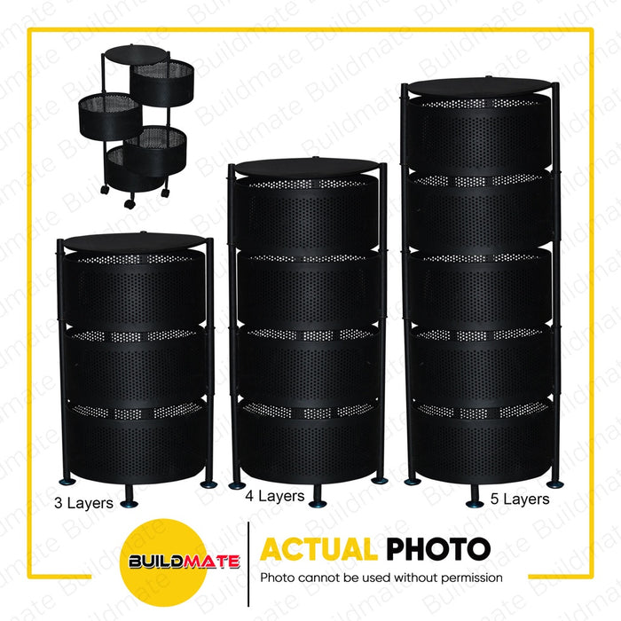 YUMEHOME 4 Layer Organizer Rack Trolley Shelf with Wheels CSR-4 •BUILDMATE•