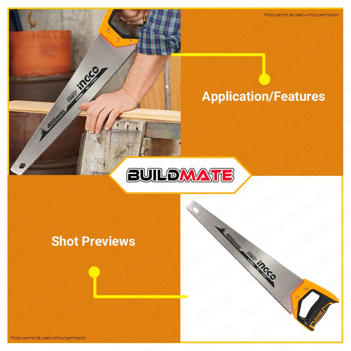 INGCO Hand Saw 16" 400mm SUPER SELECT HHAS15400 •BUILDMATE• HT2