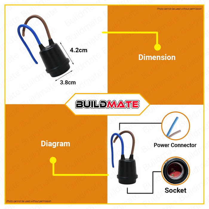 OMNI Weatherproof Rubber Socket 3A 250V E27-602  Heavy Duty •BUILDMATE•