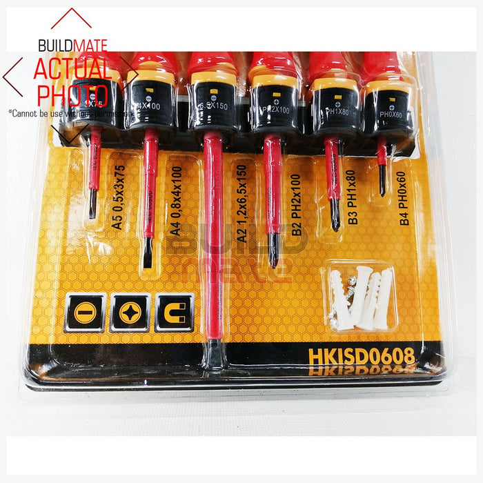 INGCO 6PCS/SET Insulated Screwdriver HKISD0608  •BUILDMATE• IHT