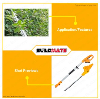 BUILDMATE Ingco Lithium-Ion Cordless Pole Hedge Trimmer 20V Rechargeable Electric Grass Tree Pruning Garden Power Tool CPHT201601 / CPHT2016012 - ICPT