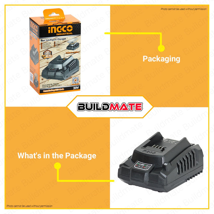 INGCO Fast Intelligent Charger FCLI2001 POWERSHARE  •BUILDMATE• IHT