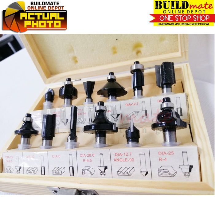 Hoteche Router Bits 12PCS/SET 8mm 5/16