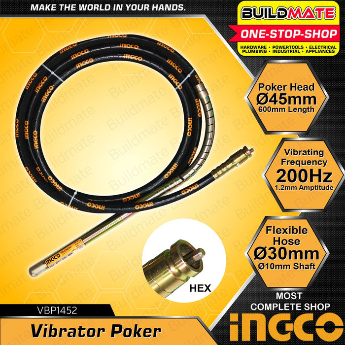 INGCO Concrete Vibrator Poker Hex VBP1452 100% ORIGINAL / AUTHENTIC •BUILDMATE• IHT