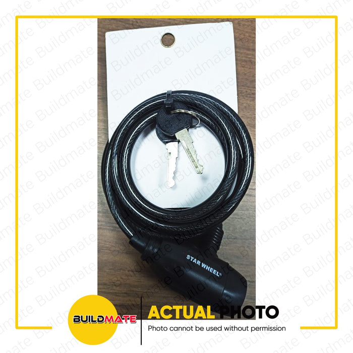 STAR WHEEL Bicycle Bike Cable Lock 1M #TY509 | 1.8M #TY510 100% ORIGINAL / AUTHENTIC •BUILDMATE•