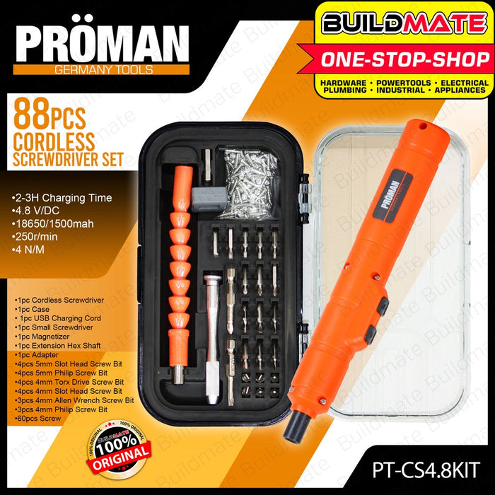 PROMAN Cordless Rechargeable Screwdriver PT-CS4.8V 100% ORIGINAL / AUTHENTIC •BUILDMATE•