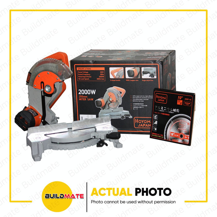 HOYOMA JAPAN Miter Saw 2000W 255mm Belt Type For Aluminum Cutting HT-MS2000 •BUILDMATE•