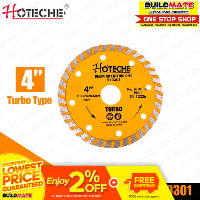 HOTECHE Diamond Cutting Disc 4" Turbo Type 570301 •BUILDMATE•