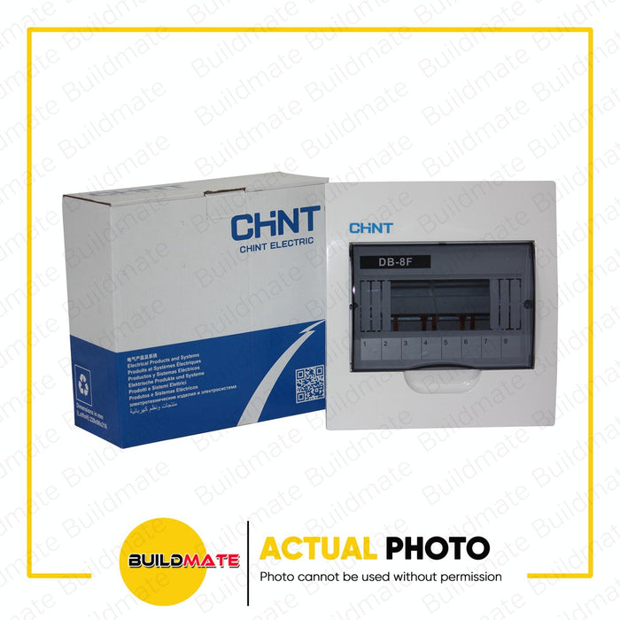 CHINT 8 WAYS FLUSH Type Panel Distribution Box Board for Din Rail Breaker + Busbar DB-8F •BUILDMATE•