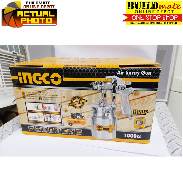 INGCO HVLP Suction Type Spray Gun ASG2101 1000CC +FREE PUTTY TROWEL •BUILDMATE• IHT