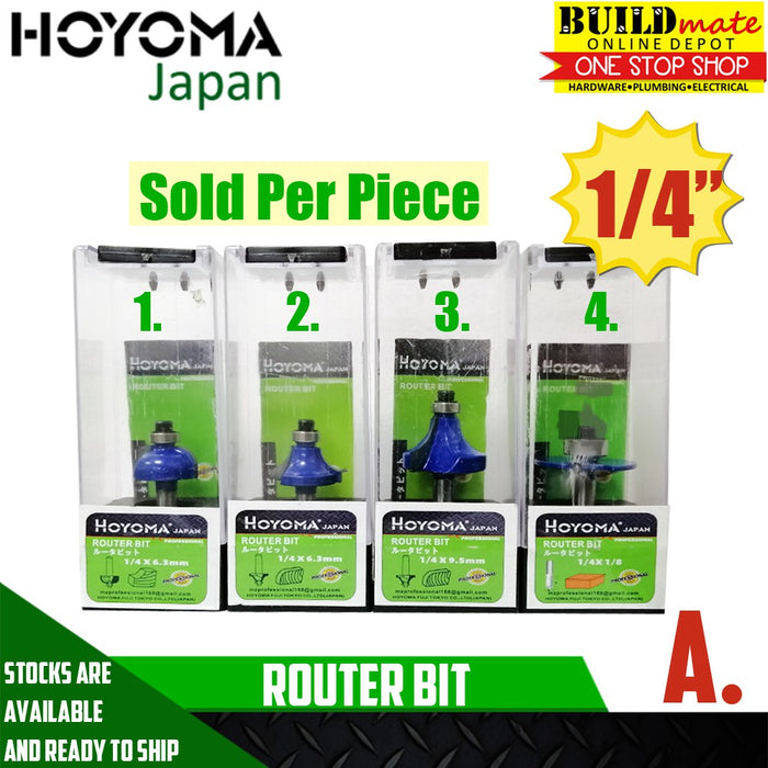 BUILDMATE Hoyoma 1/4-inch router bit, sold per piece