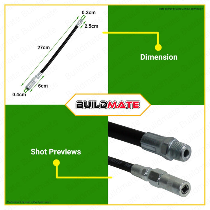 HOYOMA JAPAN Grease Gun Flexible Black Hose Nozzle 4500PSI HT-GGFH01 AUTHENTIC •BUILDMATE•