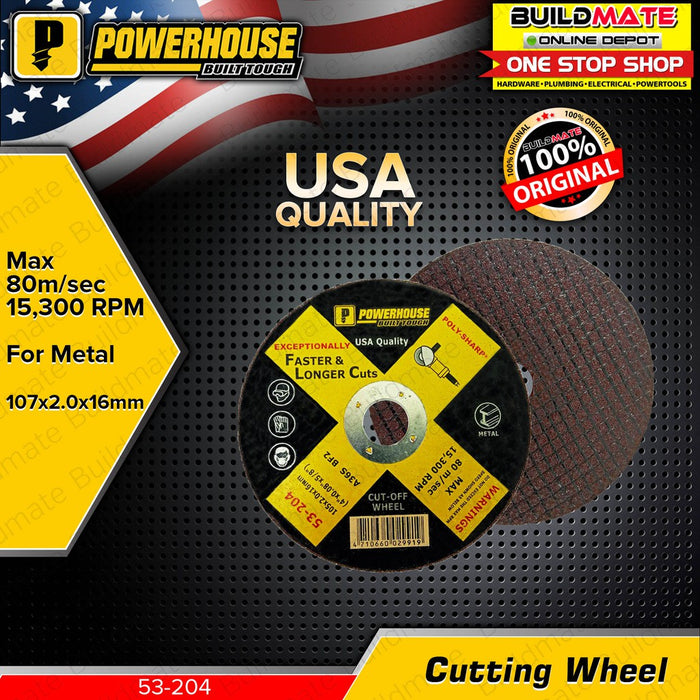 POWERHOUSE Cutting Wheel Disc For Metal 107x2.0x16mm 4" 53-204 •BUILDMATE• PTAA