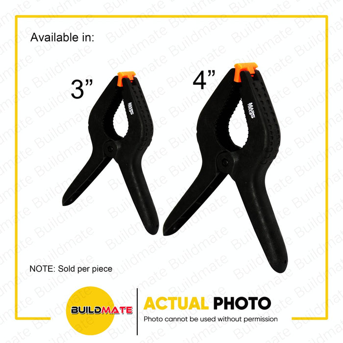 BUILDMATE Brand / MARS TOOLS Nylon Spring Clamp 3" / 4" Heavy Duty Plastic Backdrop Clip / Holder for Woodworking and Craft