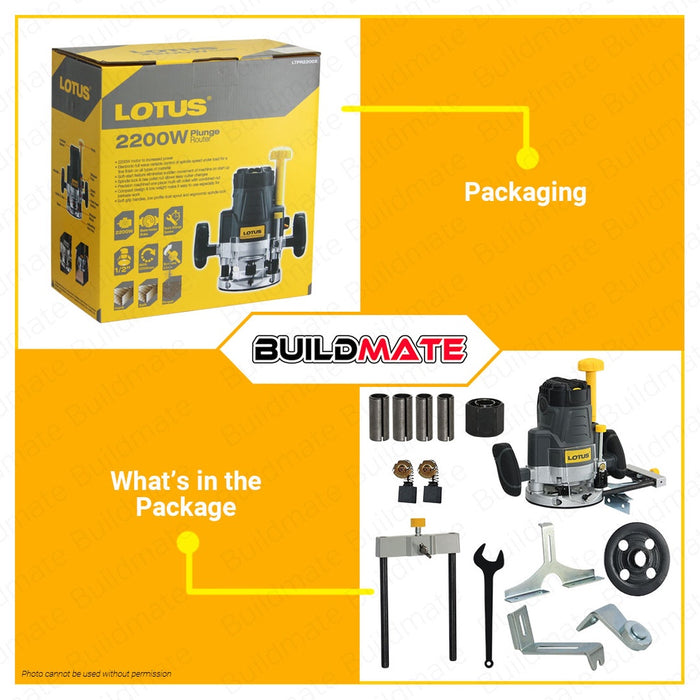 LOTUS Plunge Router 1/2" 2200W LTPR2200X •BUILDMATE• LPT LOTUS