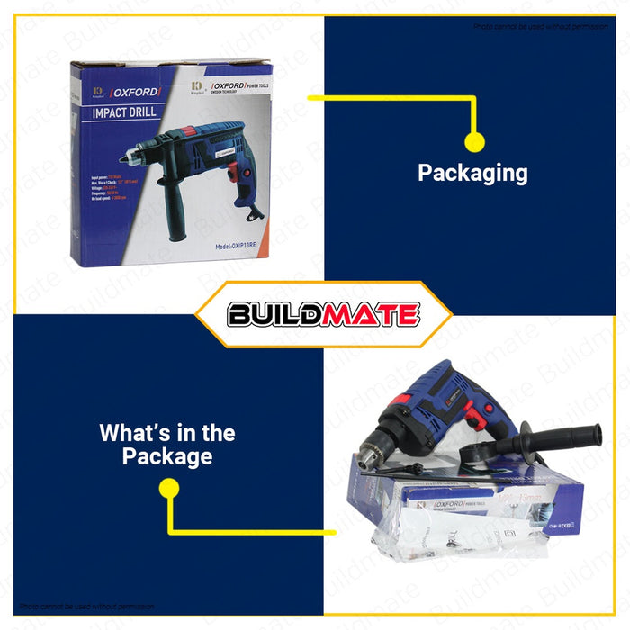 OXFORD ENGLAND Impact Drill 13mm 710W OXIP13RE •BUILDMATE•