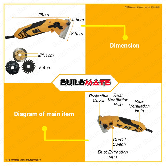 POWERHOUSE USA Electric Mini Saw with Case 500W PH-MGS-600 100% ORIGINAL •BUILDMATE• PHPT NEW