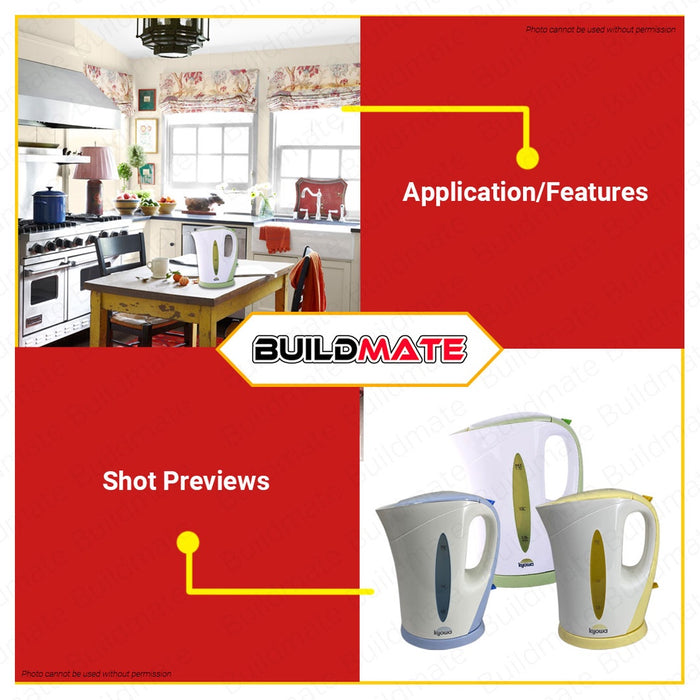 KYOWA Cordless Automatic Electric Kettle 1.7L with Boil Dry Protection KW1312 •BUILDMATE•