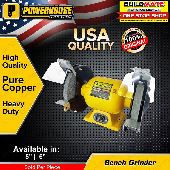 POWERHOUSE USA Bench Grinder 5" | 6"  PURE COPPER •BUILDMATE• PHPT