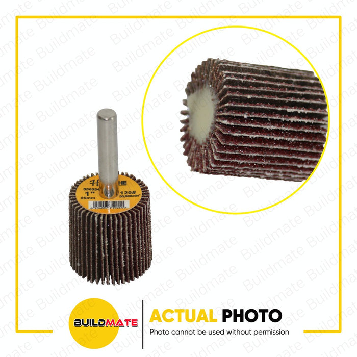 HOTECHE Flap Wheel with Shaft 25 x 25 x 6 #40 | #60 | #80 | #120 SOLD PER PIECE •BUILDMATE•