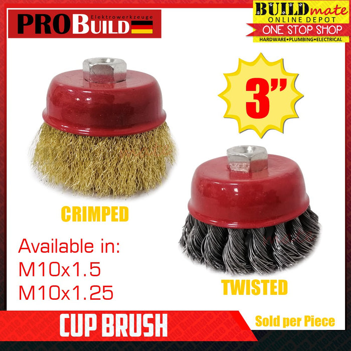 PROBUILD Cup Brush CRIMPED/TWISTED 3" M10
