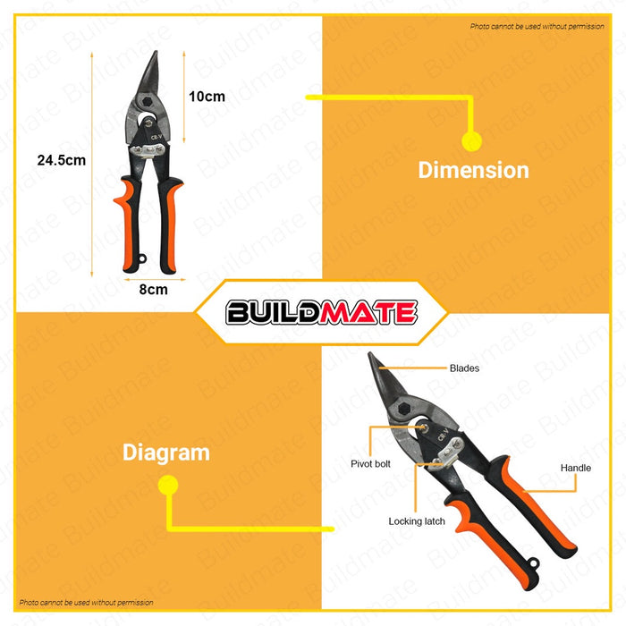 PROMAN GERMANY Aviation Snip 10 Inches 10" STRAIGHT RIGHT LEFT SOLD PER PIECE •BUILDMATE•