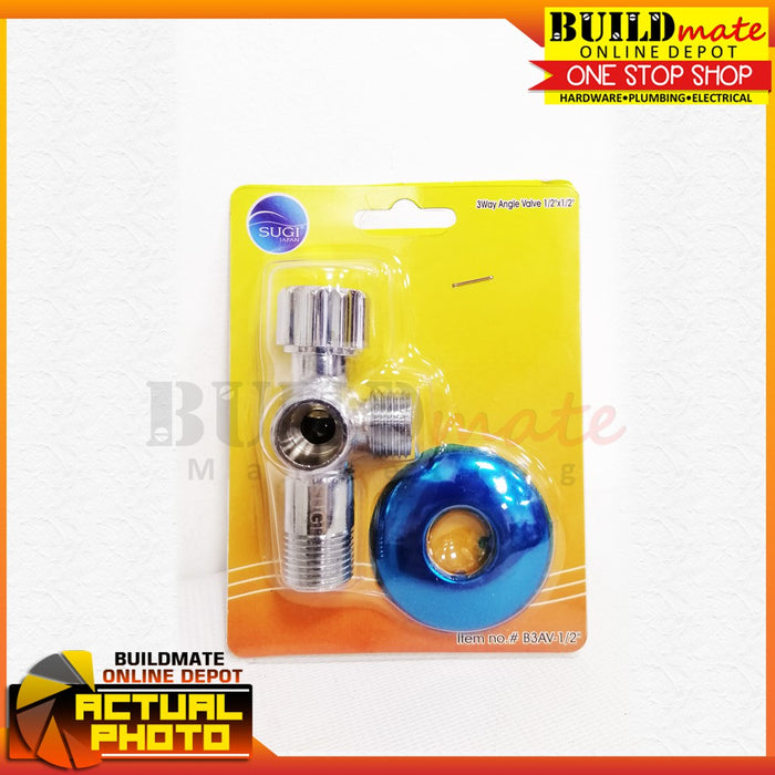 SUGI JAPAN 3 Way Angle Valve 1/2" x 1/2" B3AV-1/2" •BUILDMATE•
