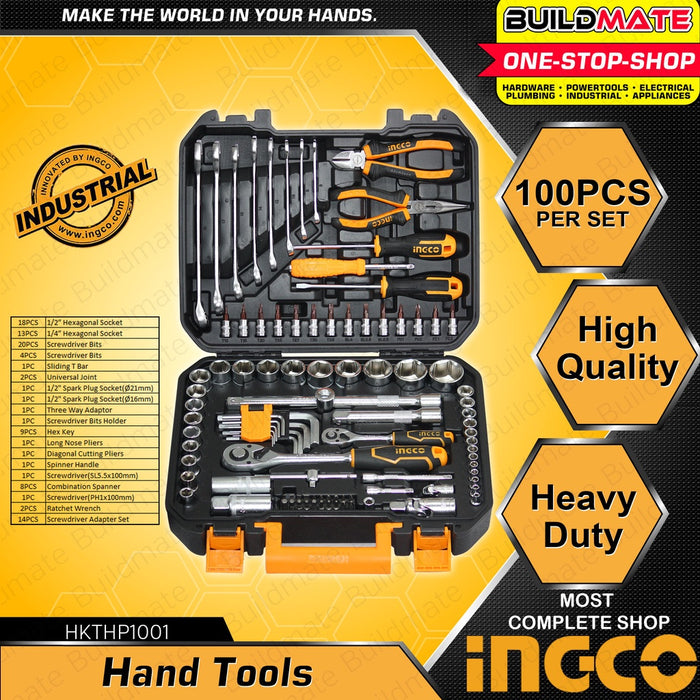 INGCO Hand Tools Set 100 PCS/SET HKTHP1001 100% ORIGINAL / AUTHENTIC •BUILDMATE• IHT