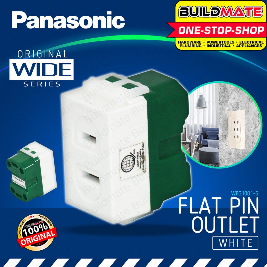 PANASONIC Original Wide Series Flat Pin Outlet White WEG1001-5