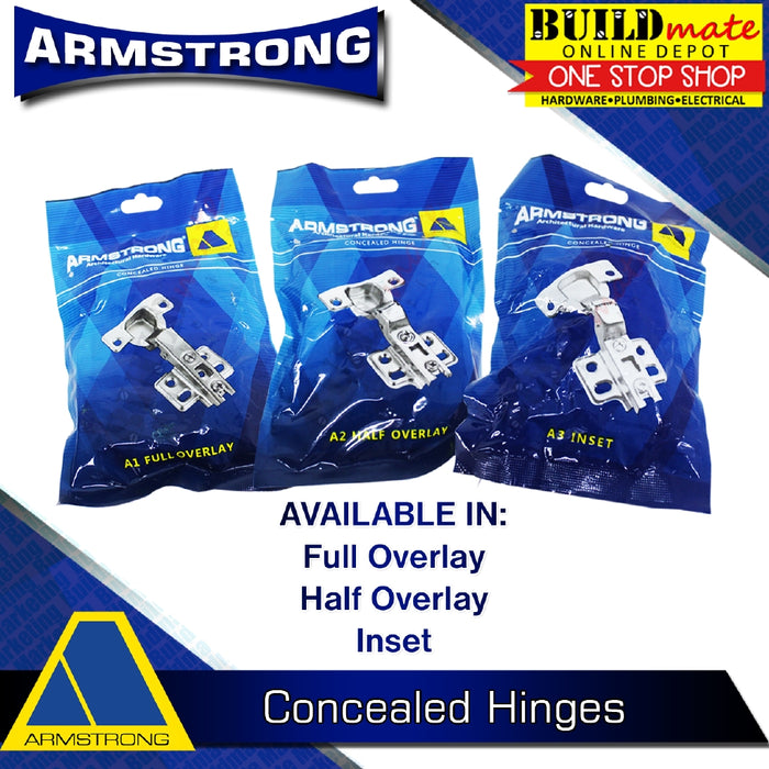ARMSTRONG Concealed Hinges Regular for Door Cabinet DIY (1PAIR) •BUILDMATE• 