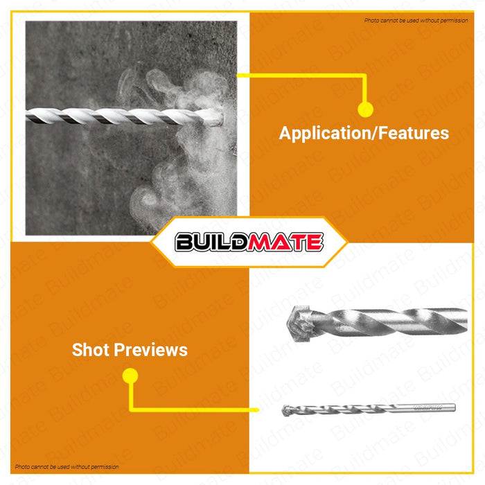 WADFOW Masonry Drill Bit 4mm x 75mm For Concrete Drill Bit Hand Tool WMJ1K02 •BUILDMATE• WHT