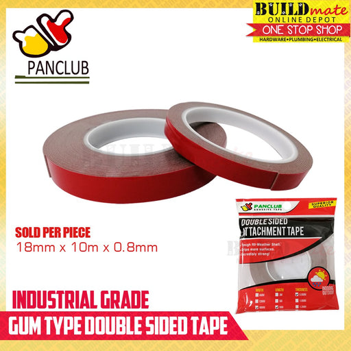 PANCLUB INDUSTRIAL GRADE Gum Type Double Sided Tape 18mm x 10m x 0.8mm
