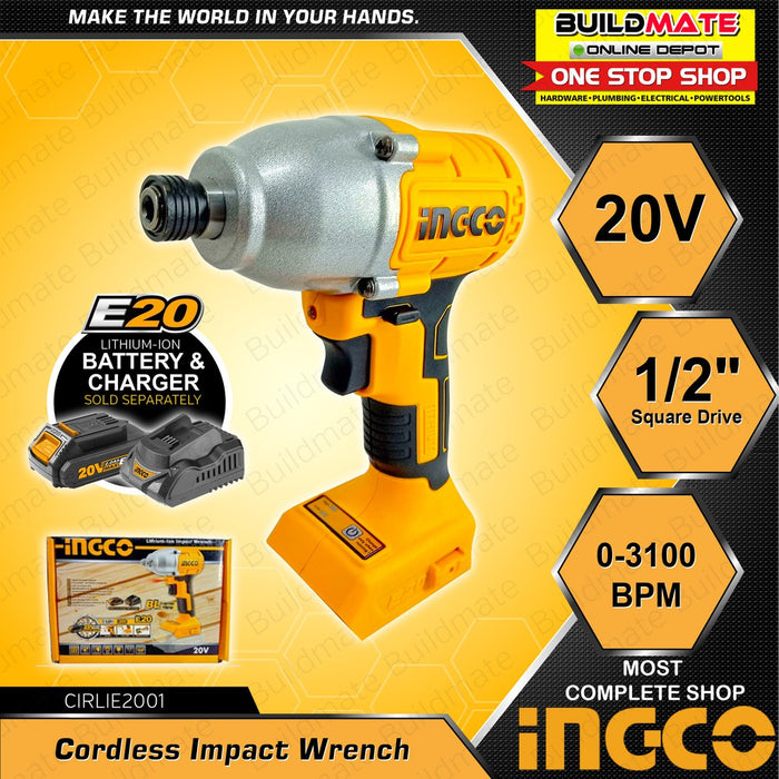 [COMBO] INGCO Cordless Impact Drill 18V CIDLI1801 + Cordless Impact Driver 20V CIRLIE2001 IPT