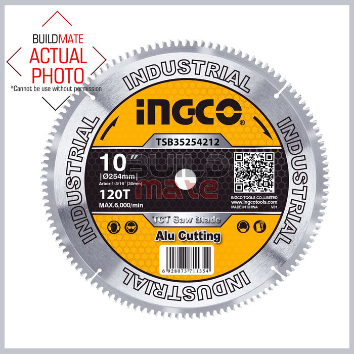 INGCO Industrial 120T TCT Saw Blade For Aluminum Carbide Tip Cutting 10" Inch / 254mm TSB3254212 •BUILDMATE• IHT