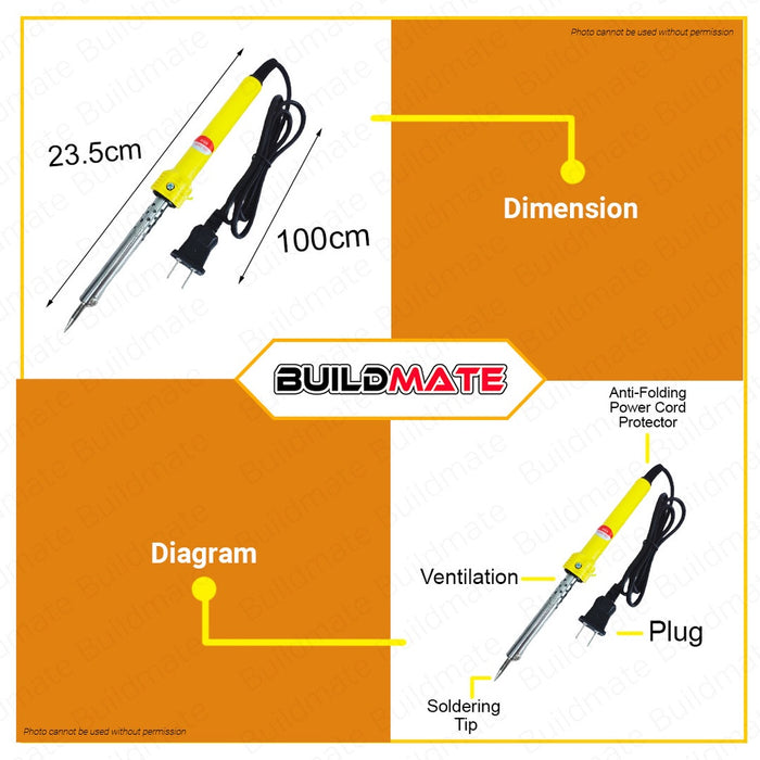 SHIMARU JAPAN Stainless Steel Soldering Iron 60W 100% ORIGINAL / AUTHENTIC •BUILDMATE•