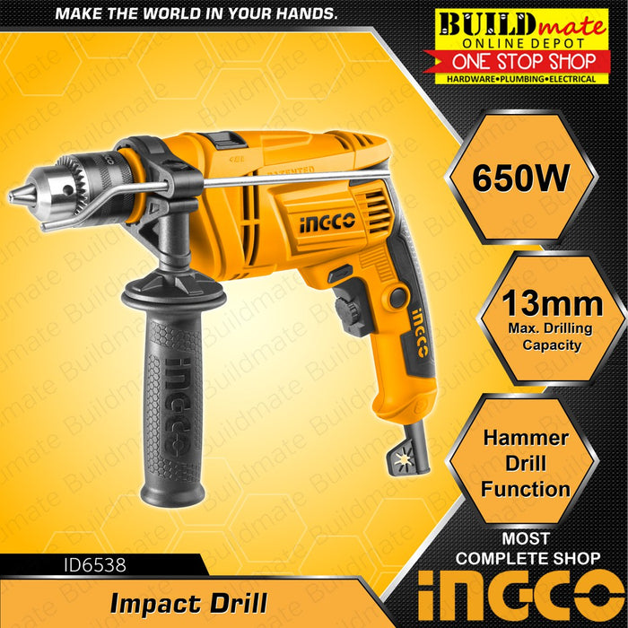 [COMBO] INGCO Angle Grinder AG750282 750W & Impact Drill ID6538 650W +FREE TAPEMEASURE IPT