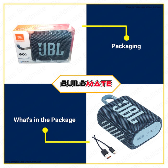 JBL Go 3 Rechargeable Portable Wireless Bluetooth Waterproof Speaker •BUILDMATE•