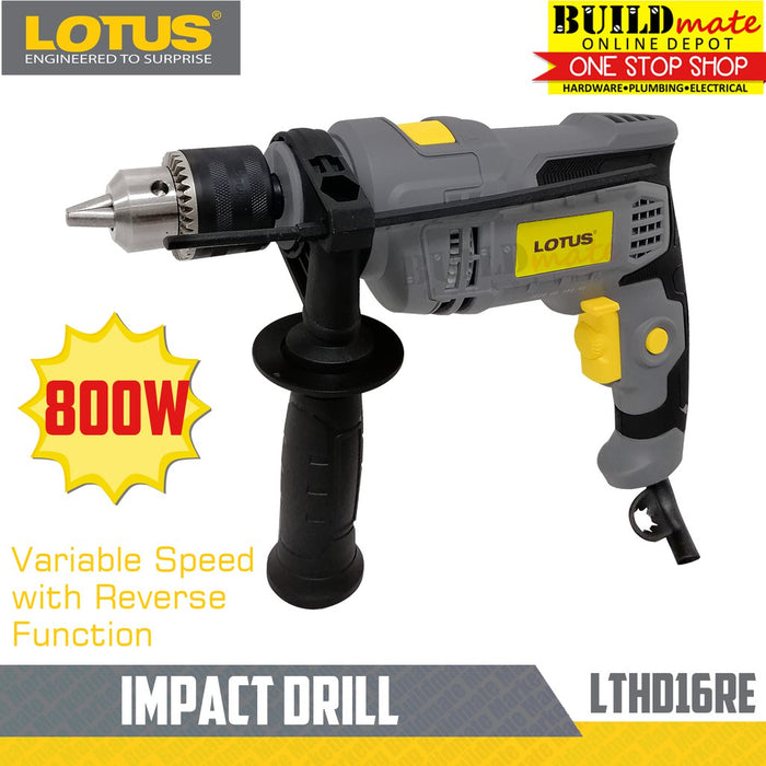 LOTUS 16RE COMBO Angle Grinder 650W & Variable Impact Drill 800W 16mm +FREE TAPE MEASURE •BUILDMATE•