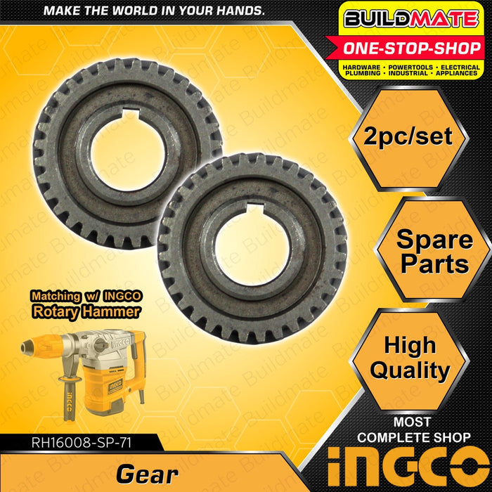 INGCO Gear 1PC | 2PCS/SET [SOLD PER SET] Replacement Part Spare Part for Rotary Hammer RH16008-SP-71 | RH16008-SP-77 •BUILDMATE• ISP