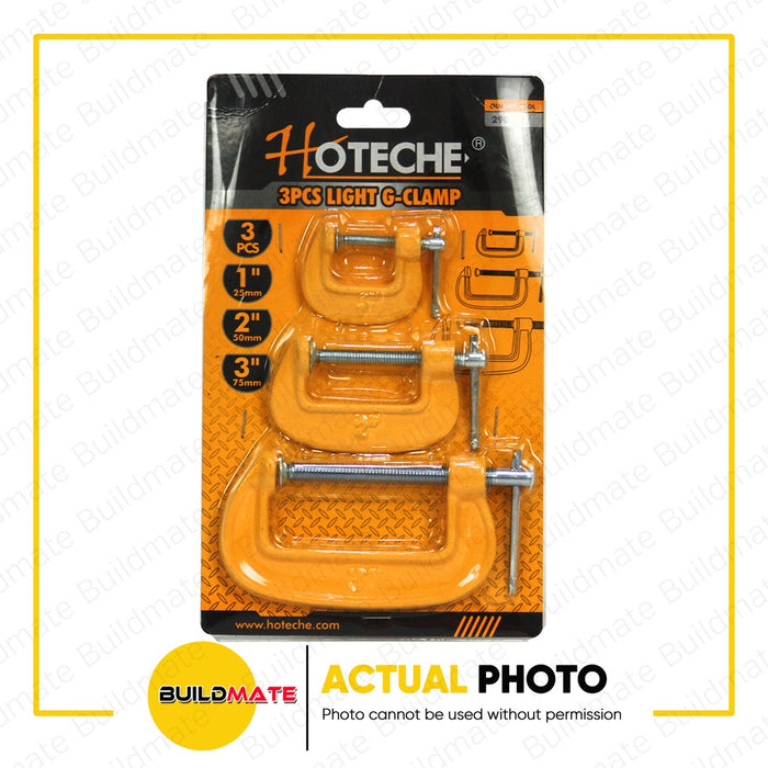 HOTECHE 3 PCS Light G-Clamp Set HTC-290501 •BUILDMATE•